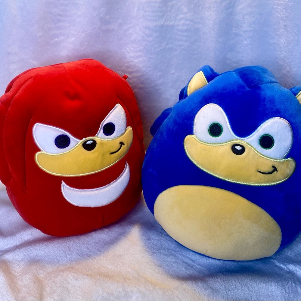 Red and Blue Character Plush Set